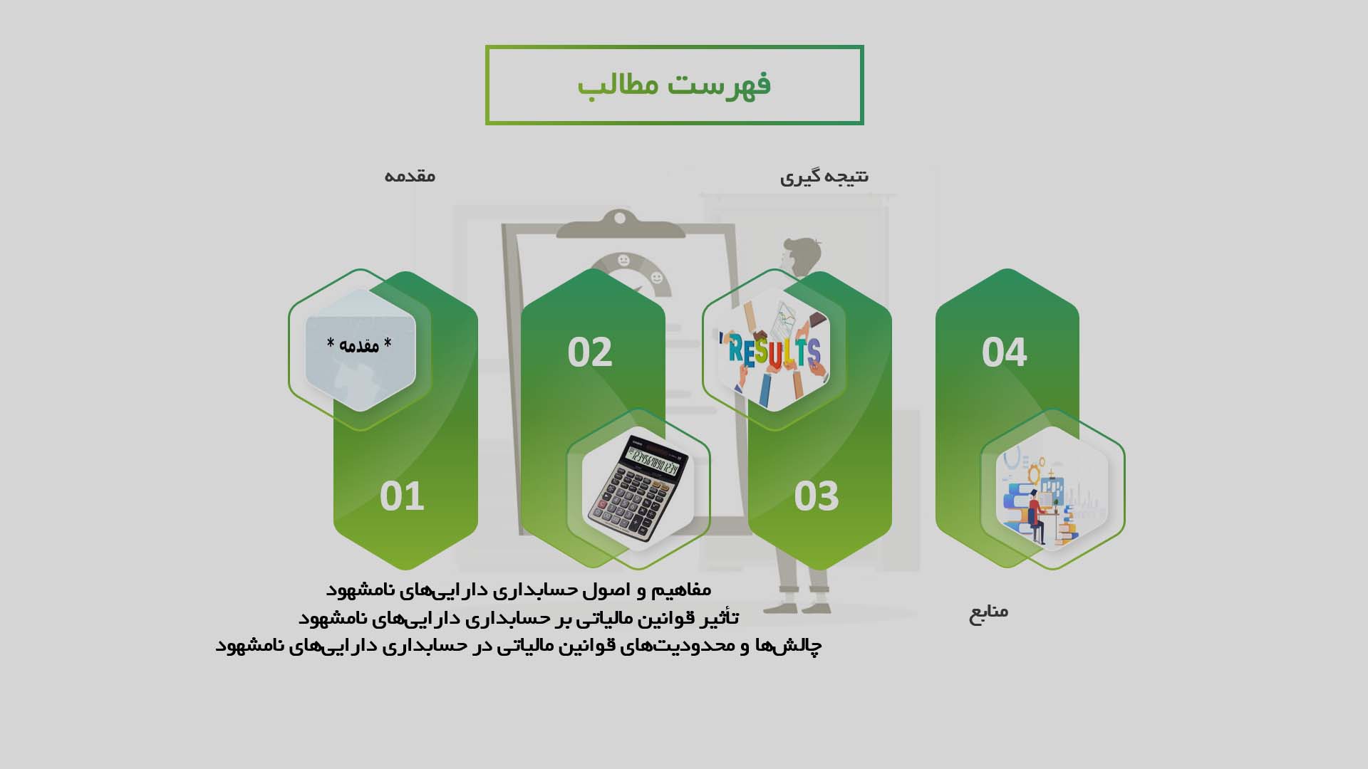 پاورپوینت تأثیر قوانین مالیاتی بر حسابداری دارایی‌های نامشهود